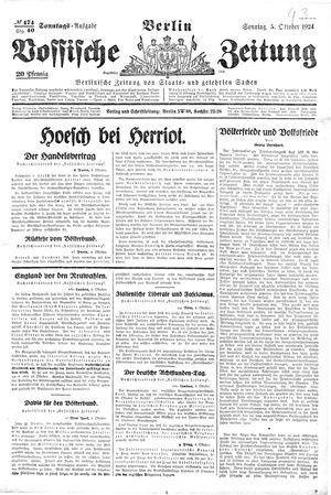 Vossische Zeitung vom 05.10.1924