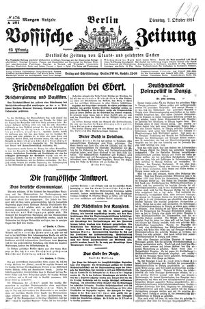 Vossische Zeitung vom 07.10.1924