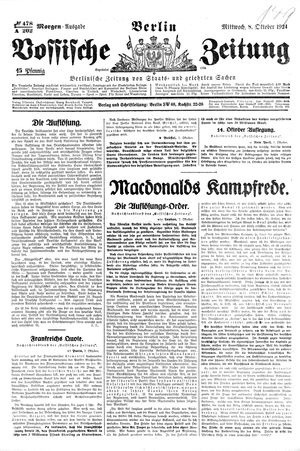 Vossische Zeitung vom 08.10.1924