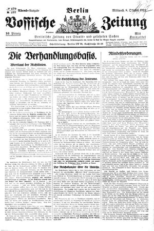 Vossische Zeitung vom 08.10.1924