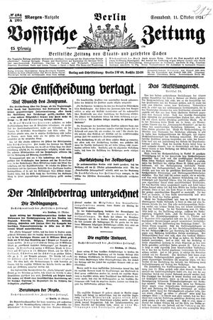 Vossische Zeitung vom 11.10.1924