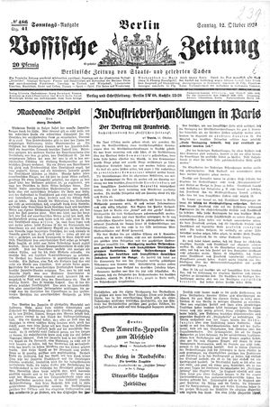 Vossische Zeitung vom 12.10.1924