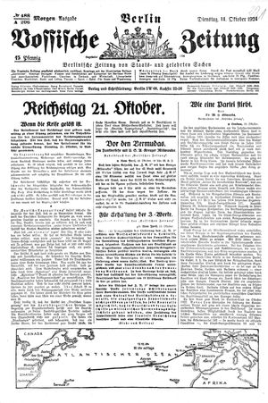 Vossische Zeitung vom 14.10.1924