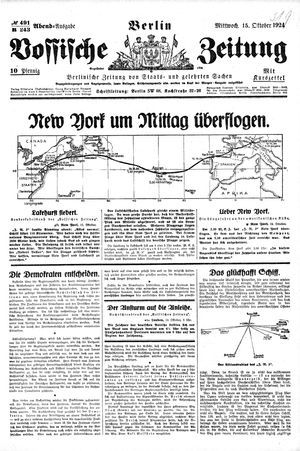 Vossische Zeitung vom 15.10.1924