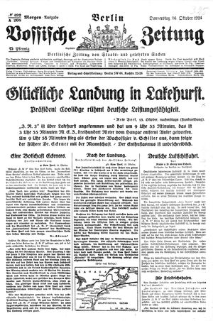 Vossische Zeitung vom 16.10.1924