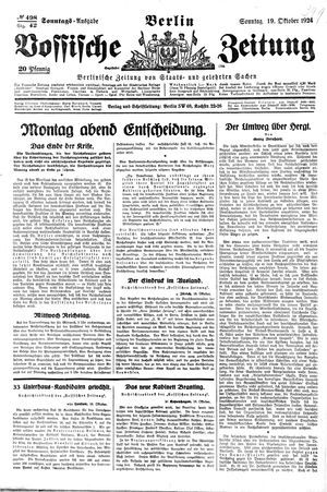Vossische Zeitung vom 19.10.1924