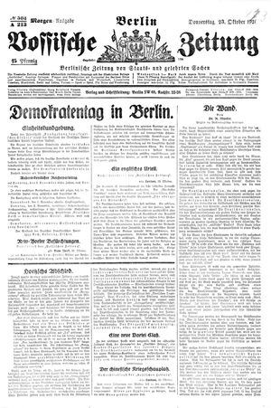 Vossische Zeitung vom 23.10.1924