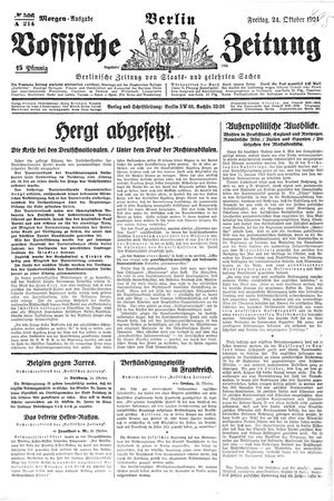 Vossische Zeitung vom 24.10.1924