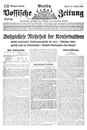 Vossische Zeitung vom 31.10.1924
