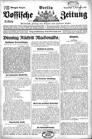 Vossische Zeitung vom 01.11.1924