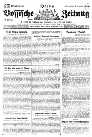 Vossische Zeitung vom 01.11.1924