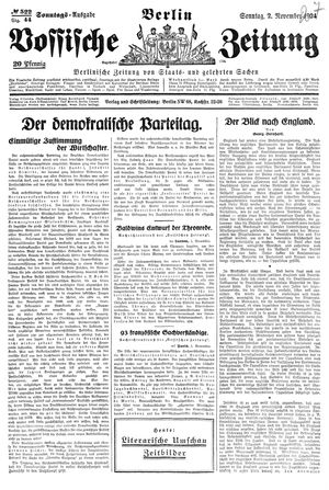 Vossische Zeitung vom 02.11.1924
