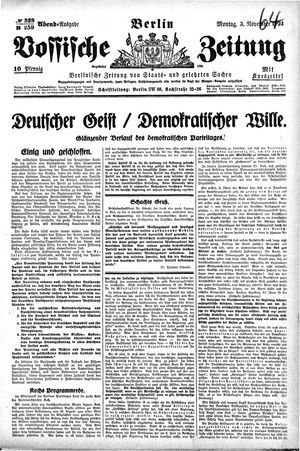 Vossische Zeitung vom 03.11.1924