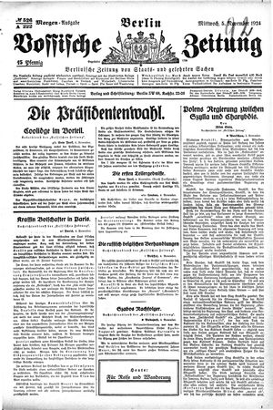 Vossische Zeitung vom 05.11.1924