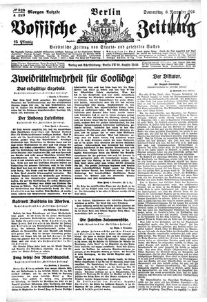 Vossische Zeitung vom 06.11.1924
