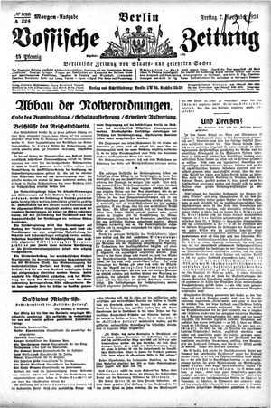 Vossische Zeitung on Nov 7, 1924