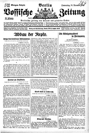 Vossische Zeitung vom 13.11.1924