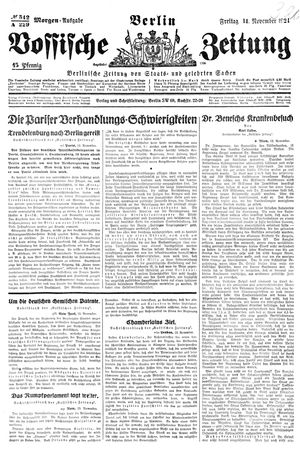 Vossische Zeitung vom 14.11.1924