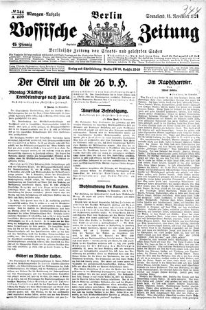Vossische Zeitung vom 15.11.1924