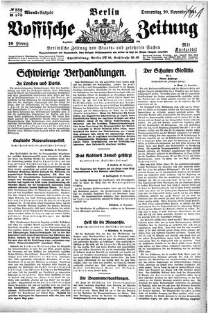 Vossische Zeitung vom 20.11.1924