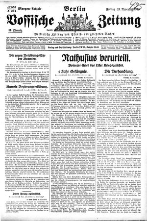 Vossische Zeitung vom 21.11.1924