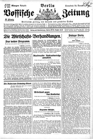 Vossische Zeitung vom 22.11.1924