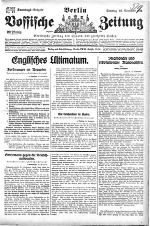 Vossische Zeitung vom 23.11.1924