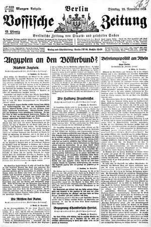 Vossische Zeitung vom 25.11.1924