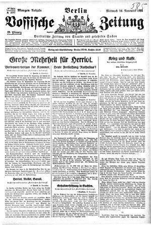 Vossische Zeitung vom 26.11.1924