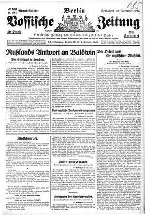 Vossische Zeitung vom 29.11.1924