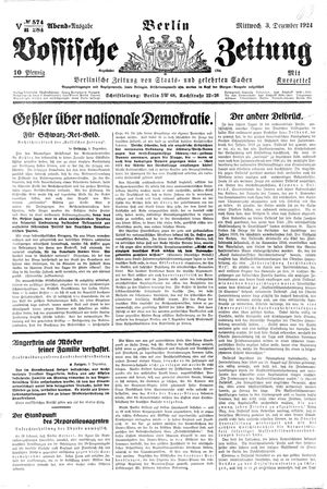 Vossische Zeitung vom 03.12.1924