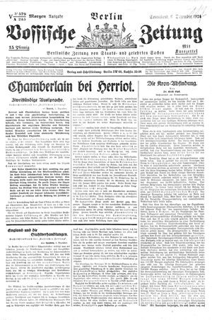 Vossische Zeitung vom 06.12.1924
