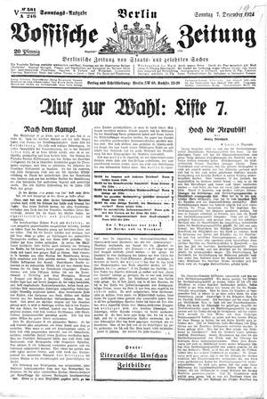 Vossische Zeitung vom 07.12.1924