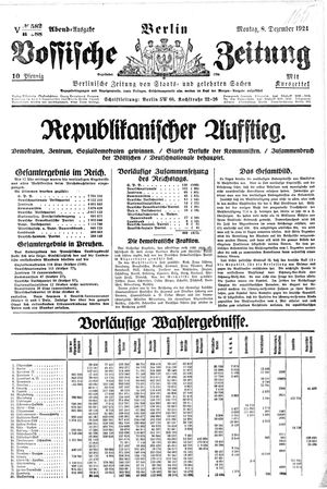 Vossische Zeitung vom 08.12.1924