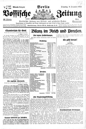 Vossische Zeitung on Dec 9, 1924