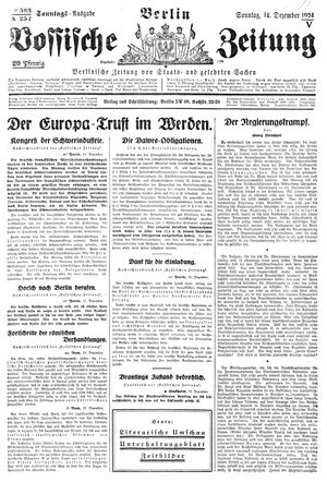 Vossische Zeitung vom 14.12.1924
