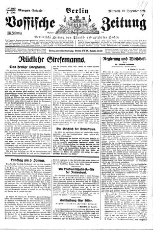 Vossische Zeitung on Dec 17, 1924
