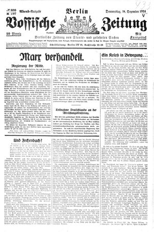 Vossische Zeitung vom 18.12.1924