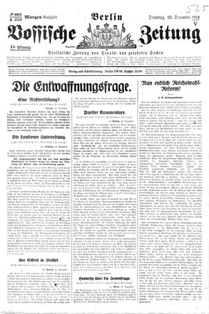 Vossische Zeitung vom 23.12.1924