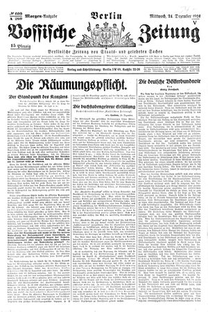 Vossische Zeitung vom 24.12.1924