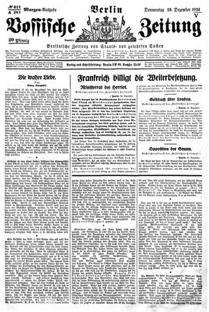 Vossische Zeitung vom 25.12.1924