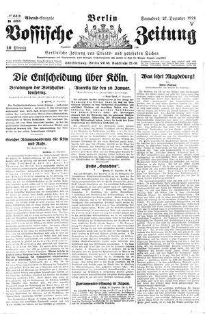 Vossische Zeitung vom 27.12.1924