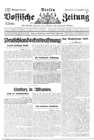 Vossische Zeitung vom 27.12.1924