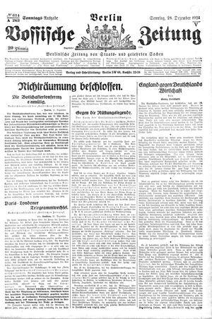 Vossische Zeitung vom 28.12.1924
