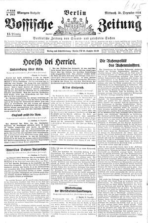 Vossische Zeitung vom 31.12.1924