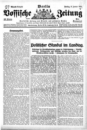 Vossische Zeitung on Jan 9, 1925