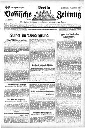 Vossische Zeitung on Jan 10, 1925
