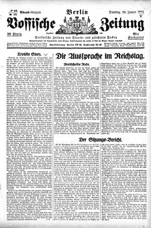Vossische Zeitung on Jan 20, 1925