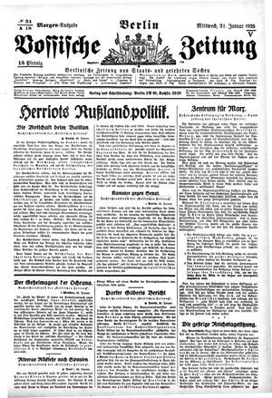 Vossische Zeitung on Jan 21, 1925