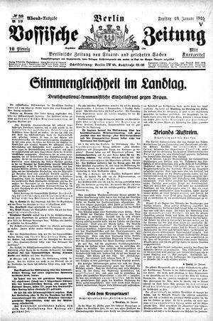Vossische Zeitung vom 23.01.1925